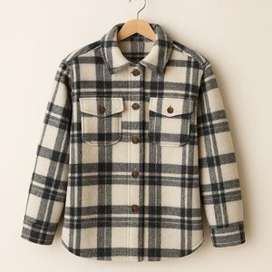Alec Les Filles | Barn Jacket White Plaid Size Medium